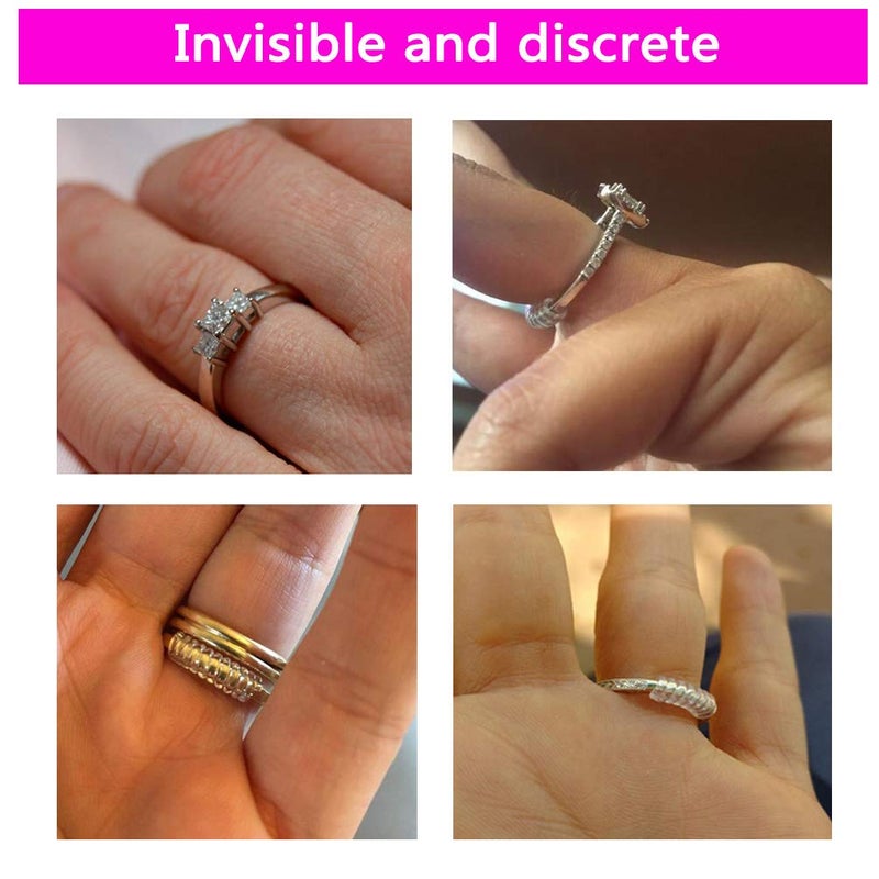 Coopache Ring Sizers for Loose Rings, Invisible Size Adjuster Silicone, Guards Spacer Tightener Resizer Fitter for Women Men, Make Smaller Without Resizing Thick Band (Transparent-12PCS) - Image 5
